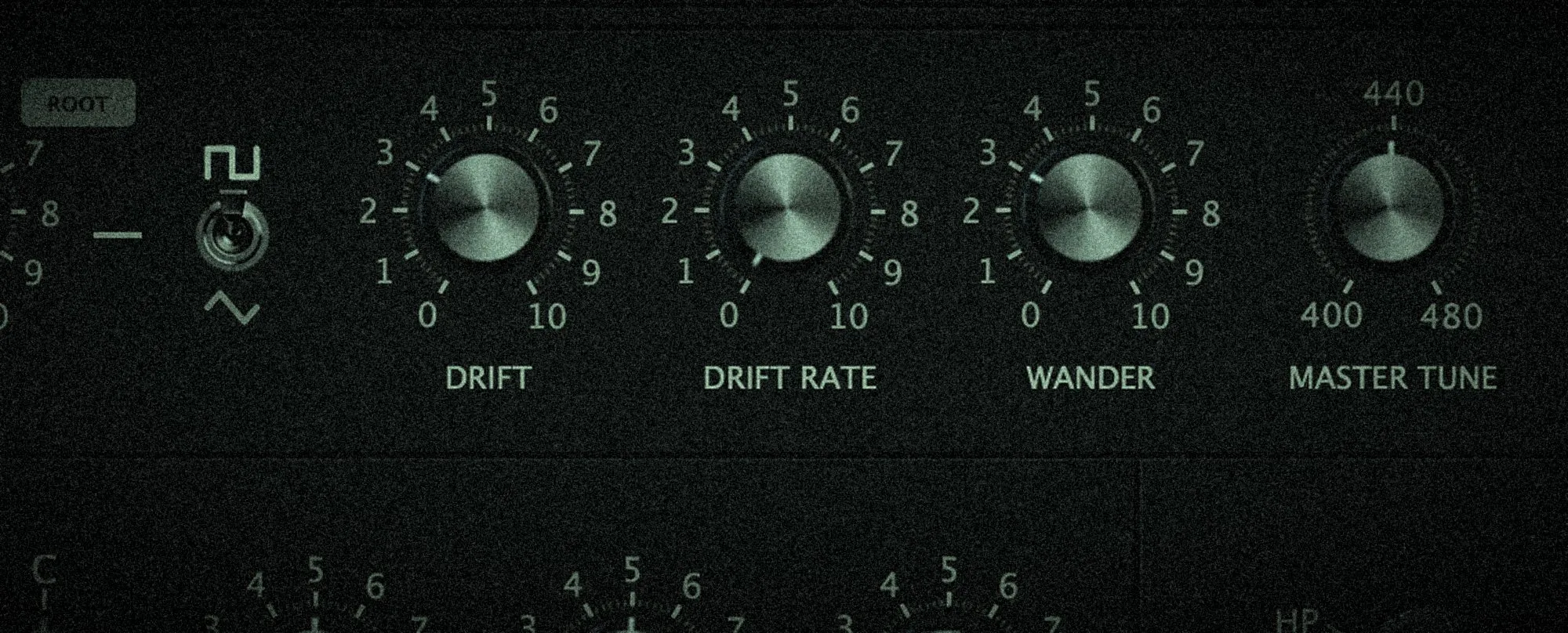 Potentiomètres DRIFT, DRIFT RATE et WANDER